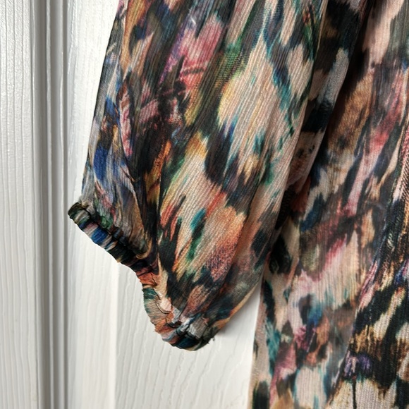 Johnny Was Silk 2 Print Button Up Blouse With Silk Cami - Picture 5 of 9